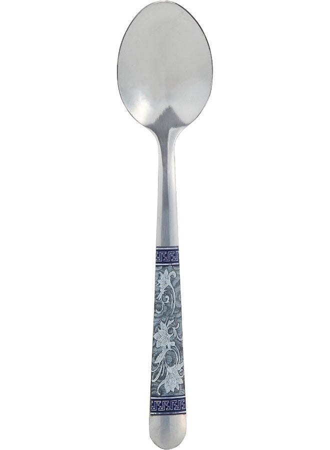 راج طقم ملاعق مكوّن من 6 قطع فضي / أزرق 15سم - Image 2