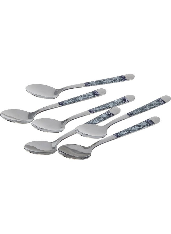 راج طقم ملاعق مكوّن من 6 قطع فضي / أزرق 15سم - Image 3