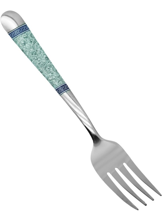 راج طقم شوك مكون من 6-قطع فضي / أزرق 20.5سم - Image 2