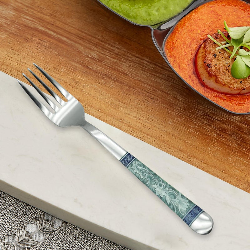 راج طقم شوك مكون من 6-قطع فضي / أزرق 15سم - Image 4