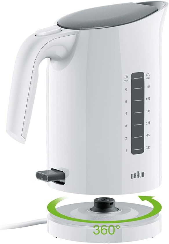 براون غلاية، فلتر مضاد للتكلس قابل للغسيل 1.7 L 3000 W WK3110WH أبيض - Image 5