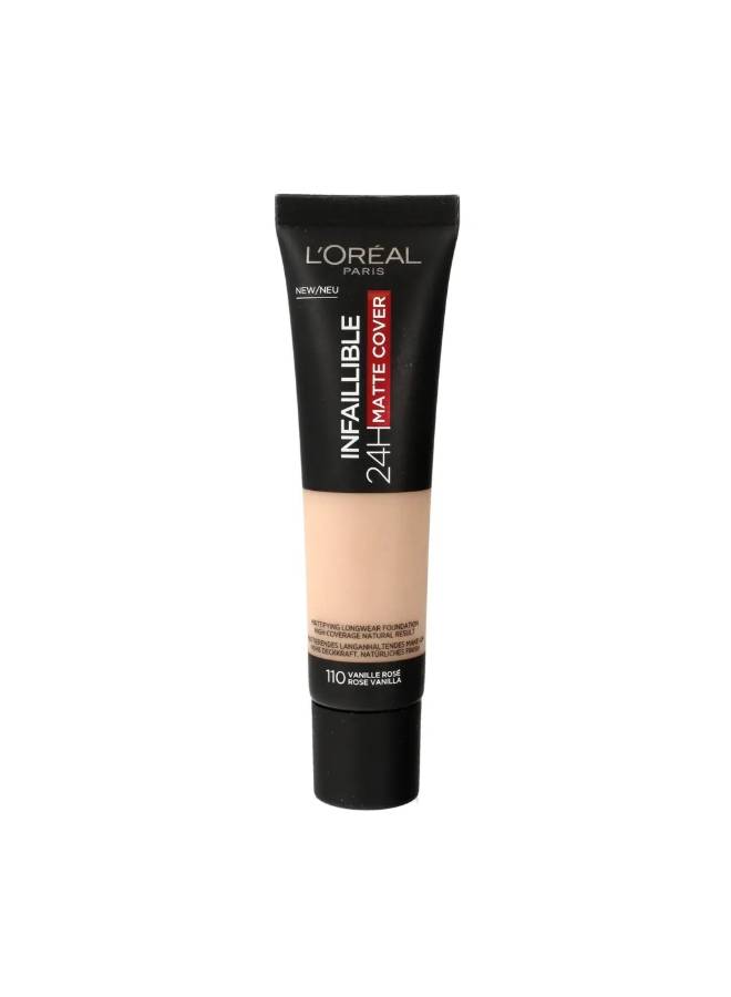 L'OREAL PARIS - Infallible 24H Matte Cover Foundation 110 Rose Vanilla - Image 1