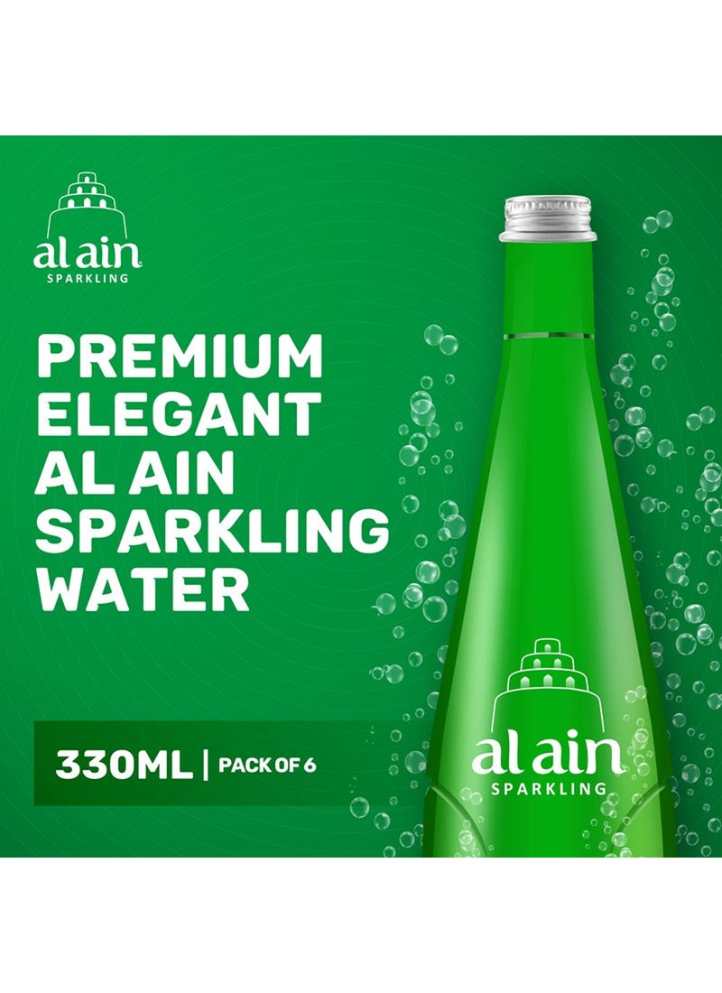 Al Ain - Glass Bottled Sparkling Water 330ml Pack of 6 - Image 1