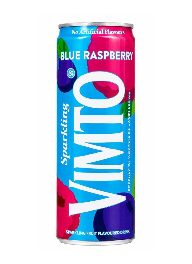 Vimto Sparkling Blue Raspberry Flavoured Drink Can 250ml - Image 1