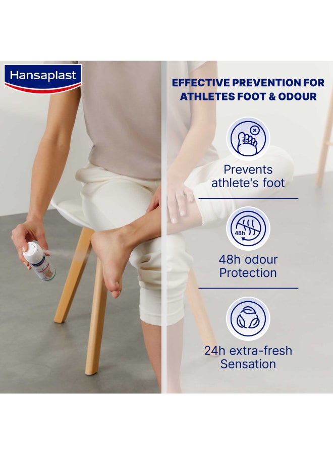 Hansaplast Foot Protection 2 In 1 Antibacterial Foot Deodorant Spray With Octenidine 48H Odour Protection With Extra Fresh Sensation Prevents Athlete’S Foot 150ml  - Image 2