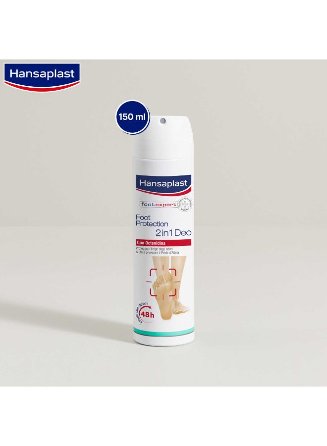 Hansaplast Foot Protection 2 In 1 Antibacterial Foot Deodorant Spray With Octenidine 48H Odour Protection With Extra Fresh Sensation Prevents Athlete’S Foot 150ml  - Image 3