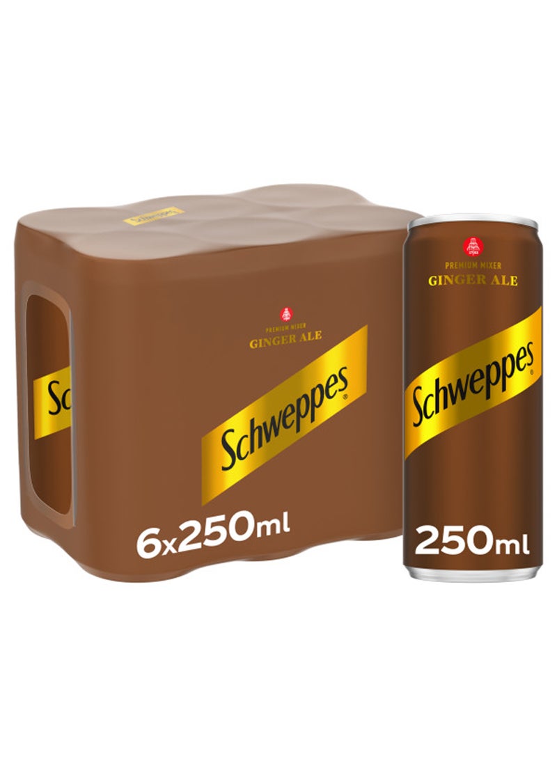 Schweppes Ginger Ale Carbonated Drink Can Ginger 250ml Pack of 6  - Image 1