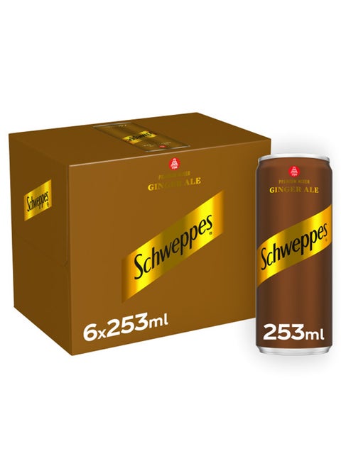 Ginger Ale Carbonated Drink Can Ginger 253ml Pack of 6