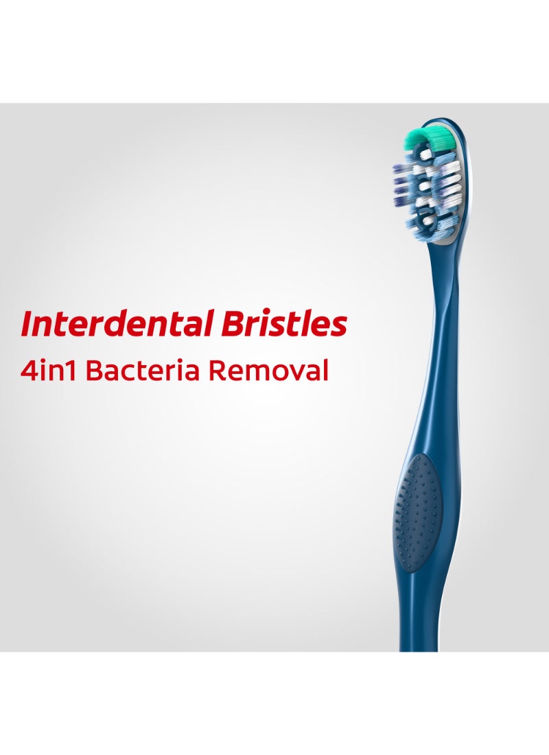 كولجيت فرشاة أسنان 360 درجة لتنظيف الفم بالكامل من قطعتين متعدد الألوان Medium - Image 2