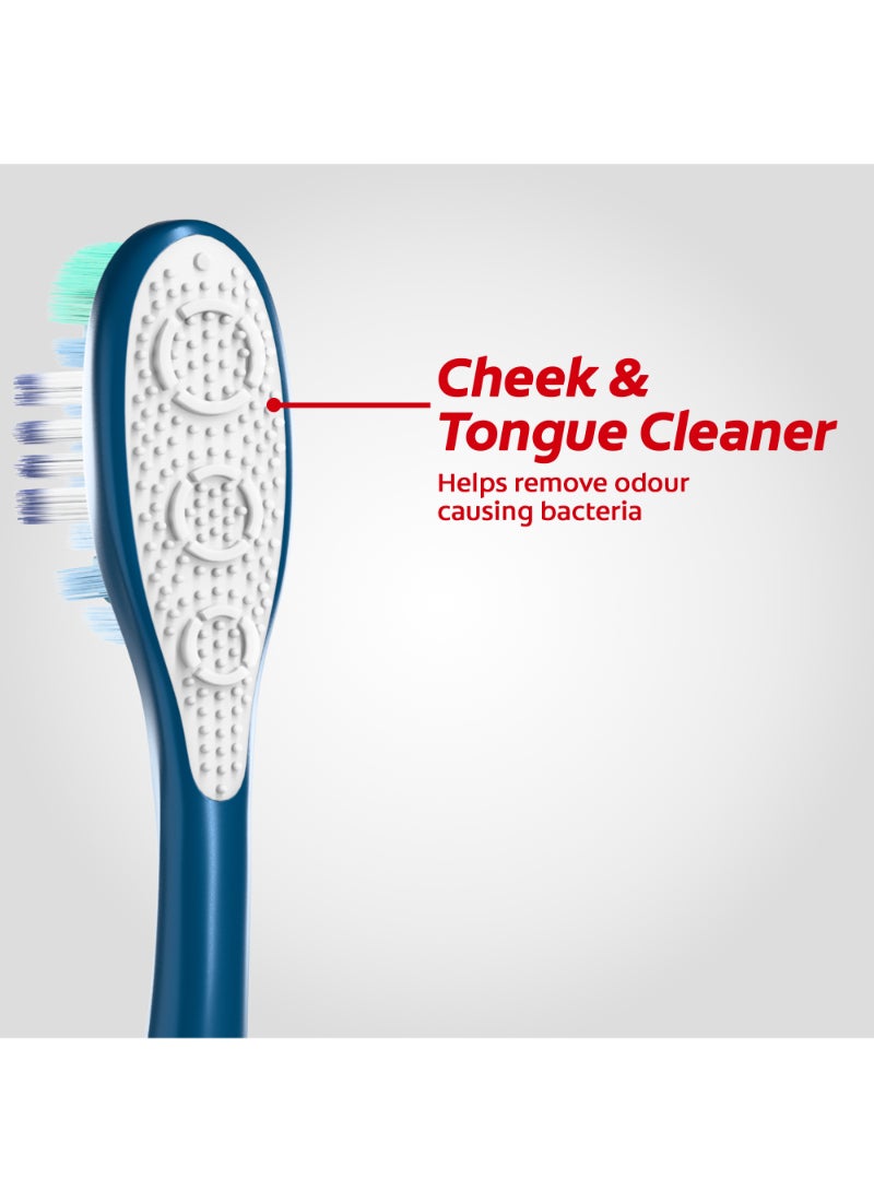 كولجيت فرشاة أسنان 360 درجة لتنظيف الفم بالكامل من قطعتين متعدد الألوان Medium - Image 5