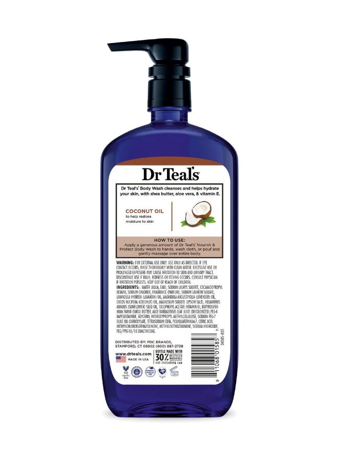 Dr Teal's Epsom Salt Body Wash with Coconut Oil to Nourish & Protect - Gently Cleanses & Hydrates Dry Skin 710ml - Image 2