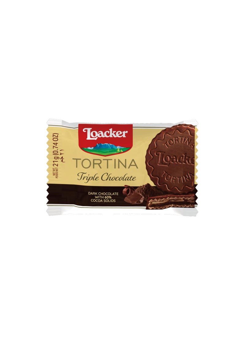 Loacker Tortina Triple Dark Chocoate Wafers 21grams