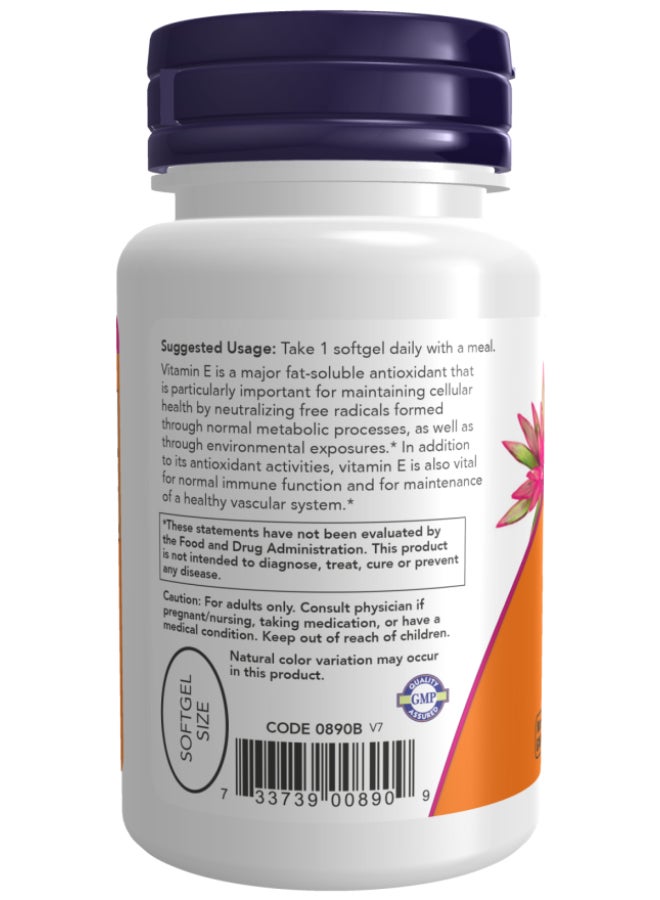 Now Foods Vitamin E-400 50 Softgels  - Image 3