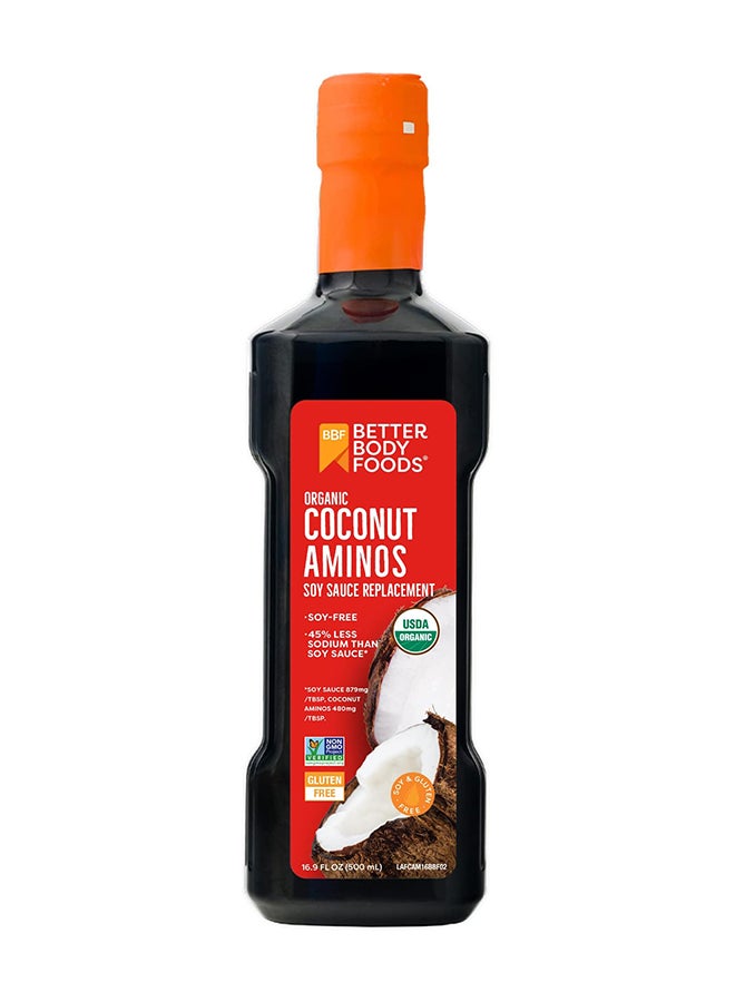 BetterBody Foods Organic Coconut Aminos Soy Sauce Replacement 45% Less Sodium Than Soy Sauce Soy Free Gluten Free 500Ml - Image 1