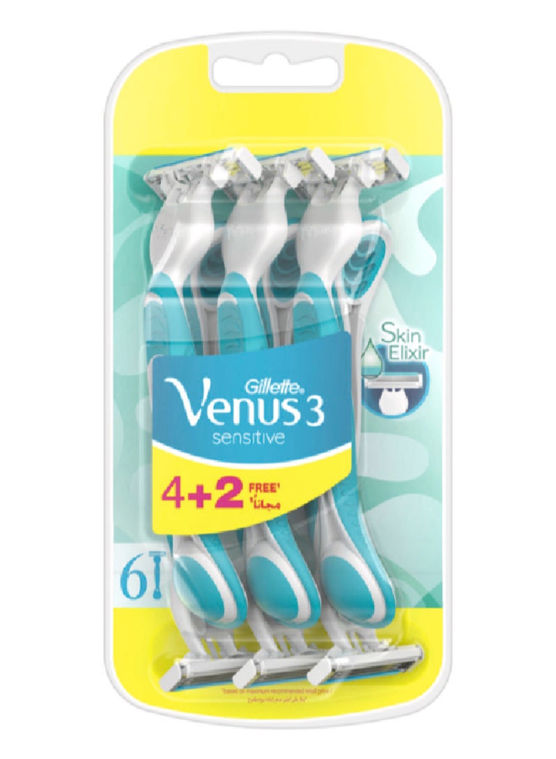 Venus Simply 3 Sensitive Women's Disposable Razors - Image 1