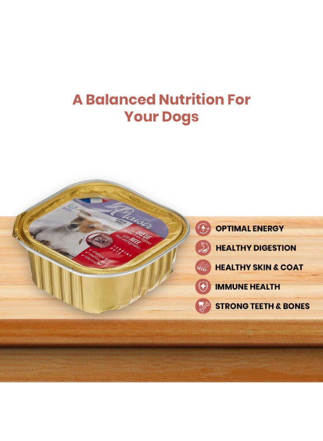 Plaisir Dogs Paté Rich In Beef With Heart And Vegetables Alu Tray 150grams  - Image 2