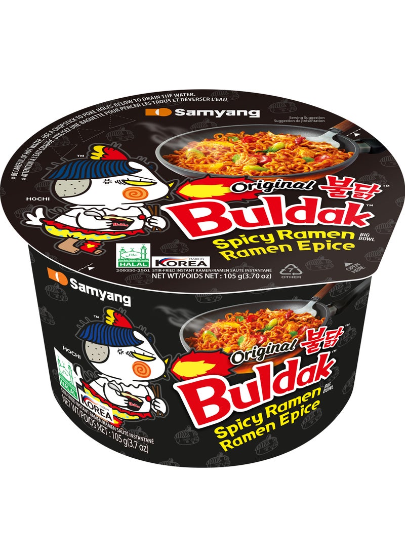 Samyang Buldak Ramen Hot Chicken Flavor Big Bowl 105grams - Image 1