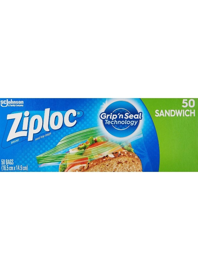 Ziploc 50 Piece Sandwich Bags Clear 16.5x14.9cm  - Image 3
