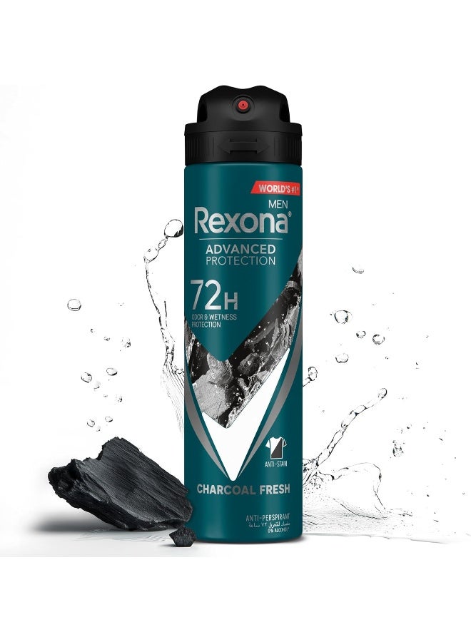 Rexona MEN Antiperspirant Deodorant Spray, 72 hour sweat & odor protection*, Charcoal Fresh, with MotionSense technology, 150ml  - Image 3