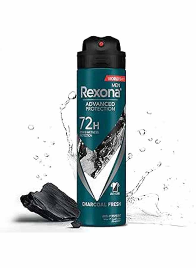 Rexona MEN Antiperspirant Deodorant Spray, 72 hour sweat & odor protection*, Charcoal Fresh, with MotionSense technology, 150ml  - Image 1