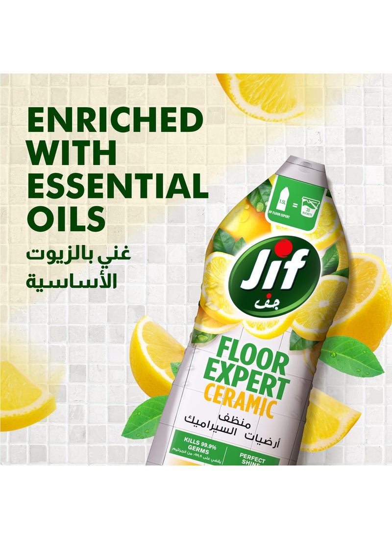 Jif Ceramic Lemon Floor Expert Liquid Cleaner 1500ml - Image 3
