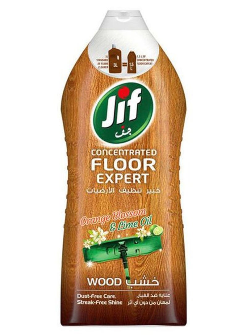 جيف خبير تنظيف الأرضيات المركز برائحة زهرة البرتقال ومزود بزيت الليمون للأرضيات الخشبية بني 1.5لترات - Image 1
