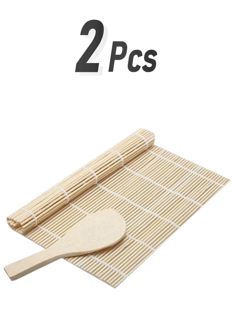 Diy Mould Roller Sushi Maker Mat With Spoon Beige 