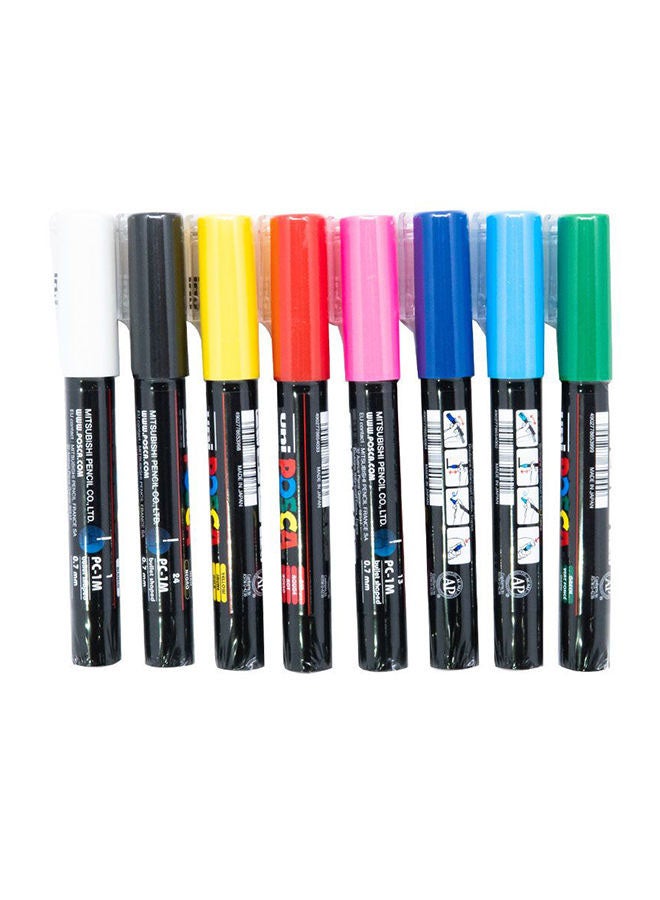 POSCA 8-Piece Bullet Shaped Paint Marker Set 0.7 mm Red/Blue/pink - Image 5
