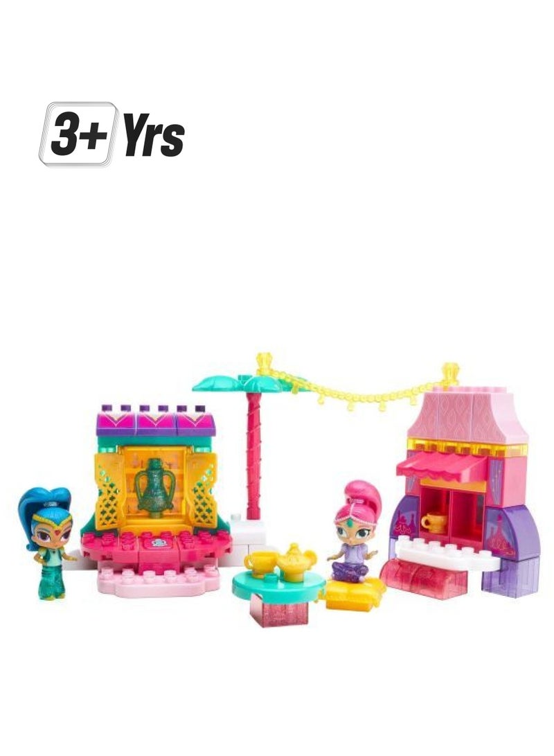 ميجا بلوكس طقم بناء وتركيب بتصميم بازار آزار مستوحى من مسلسل الرسوم المتحركة "Shimmer And Shine" ومكون من 57 قطعة، طراز DXH15 DXH15 57 أكبر من3 سنوات  - Image 1
