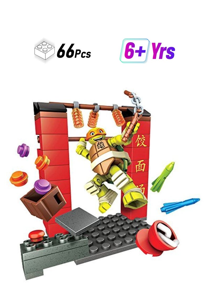 ميجا بلوكس مجموعة لعبة مطاردة ميكي تشين تاون من فيلم "Teenage Mutant Ninja Turtles" طراز DPW79 DPW79 66 أكبر من 6 سنوات - Image 1