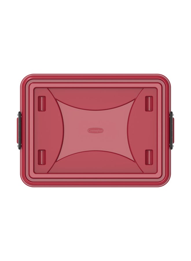 Cosmoplast Plastic Storage Box With Wheels And Lockable Lid / 33Liters Red 22.0Liters - Image 3