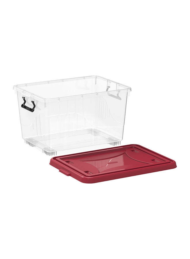 Cosmoplast Plastic Storage Box With Wheels And Lockable Lid / 33Liters Red 22.0Liters - Image 4