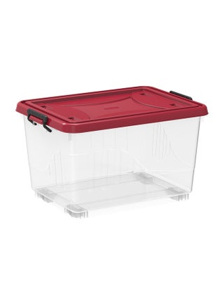 Plastic Storage Box With Wheels And Lockable Lid Red 55.0Liters - pnsku/N34407345A/45/_/1702310794/b7a66475-0bad-472d-b249-a46e431475d9