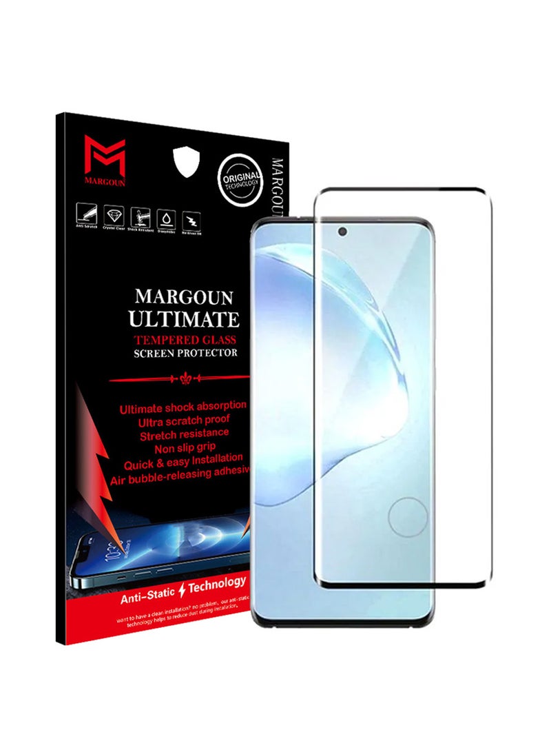 MARGOUN Tempered Glass Screen Protector For Samsung Galaxy S20 Black/Clear - Image 1