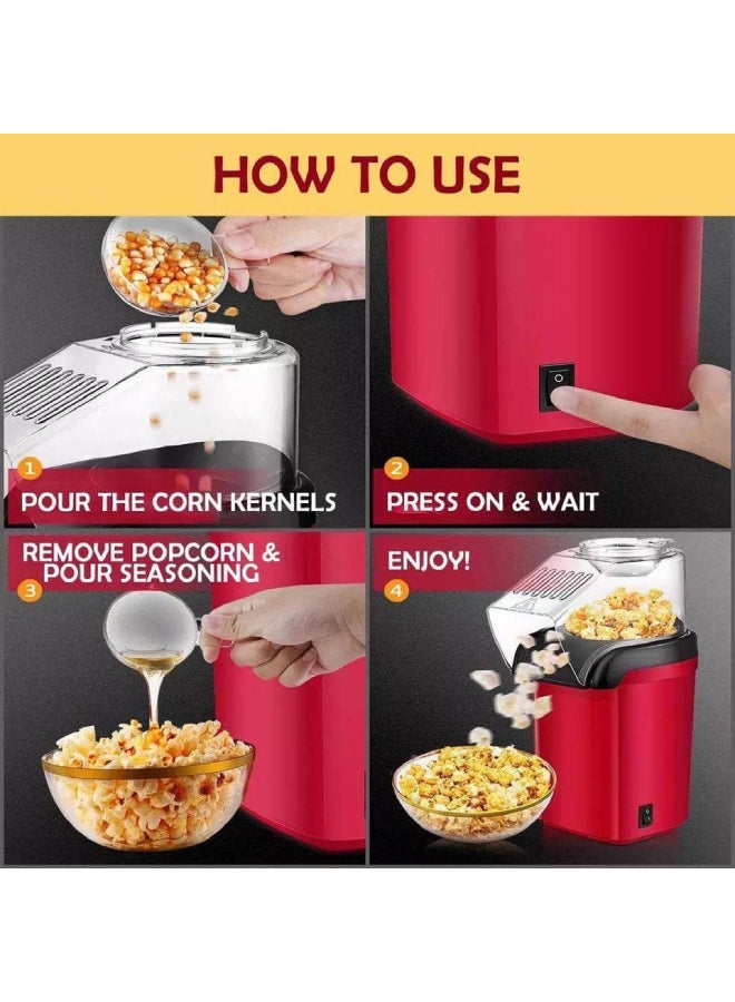 Media Tech Popcorn Maker, Prepared without Oil, Takes 2 Minutes to prepare, 0.06 kg 1200 W MTPC300 Red/Black/Clear - Image 4