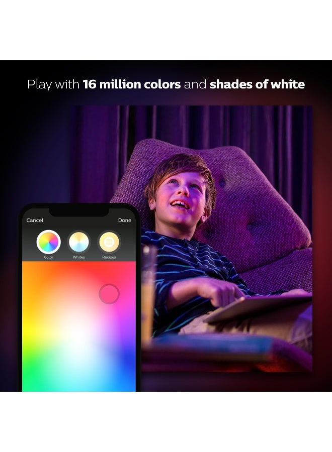 Philips - Hue Uae White And Colour Ambiance Led Smart Bulb - Starter Kit 3 Bulbs And Bridge Bluetooth And Zigbee Compatible Works With Apple Homekit Siri Alexa Google Assistant And Many More White & Colour Ambiance - Image 1