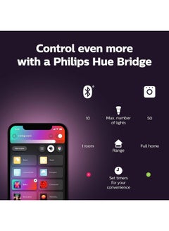Philips Hue Uae White And Colour Ambiance Led Smart Bulb - Starter Kit 3 Bulbs And Bridge Bluetooth And Zigbee Compatible Works With Apple Homekit Siri Alexa Google Assistant And Many More White & Colour Ambiance  - Image 4