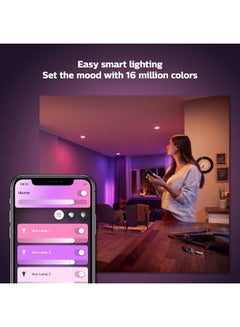 Philips Hue Uae White And Colour Ambiance Led Smart Bulb - Starter Kit 3 Bulbs And Bridge Bluetooth And Zigbee Compatible Works With Apple Homekit Siri Alexa Google Assistant And Many More White & Colour Ambiance  - Image 2