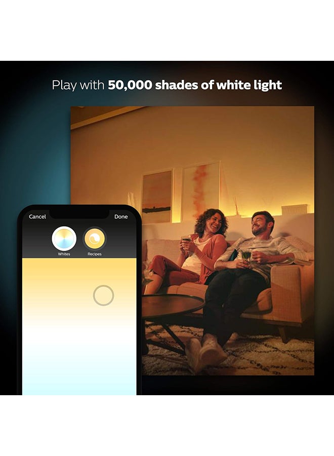 Hue Uae White And Colour Ambiance Led Smart Bulb - Starter Kit 3 Bulbs And Bridge Bluetooth And Zigbee Compatible Works With Apple Homekit Siri Alexa Google Assistant And Many More White & Colour Ambiance