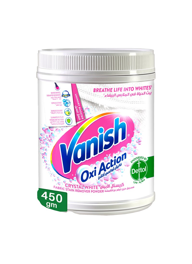 Vanish Oxi Action Fabric Stain Remover Powder White Clothes 450grams - Image 1