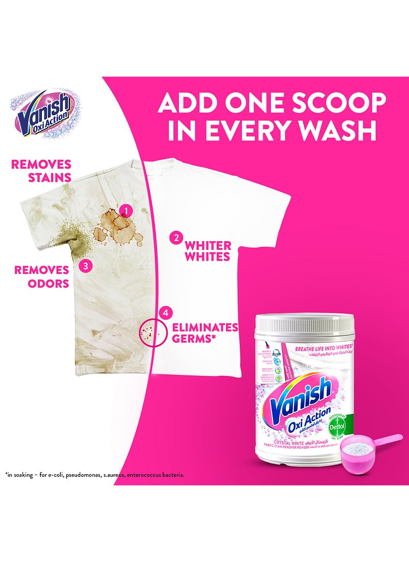 Vanish Oxi Action Fabric Stain Remover Powder White Clothes 450grams - Image 4
