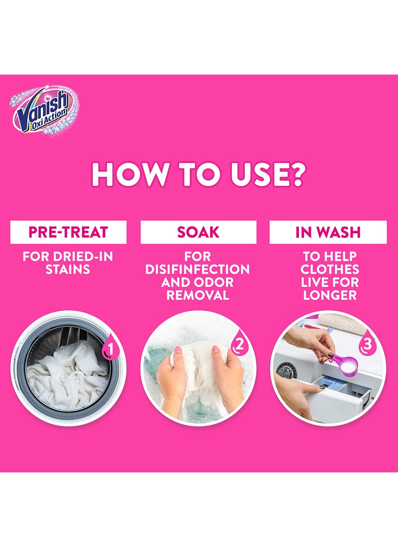 Vanish Oxi Action Fabric Stain Remover Powder White Clothes 450grams - Image 5