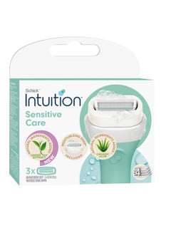 3-Piece Intuition Sensitive Care Moisturizing Razor Blade Refills Multicolour 10grams