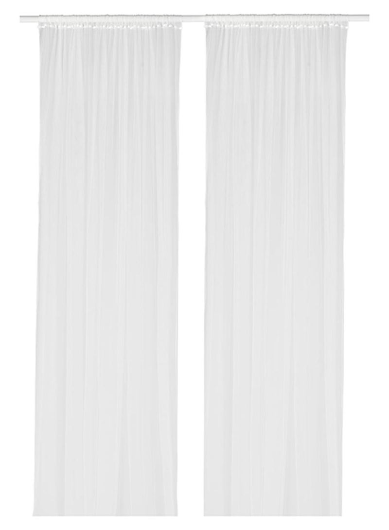 طقم ستائر للنوافذ من قطعتين أبيض 280x300سم - Image 1