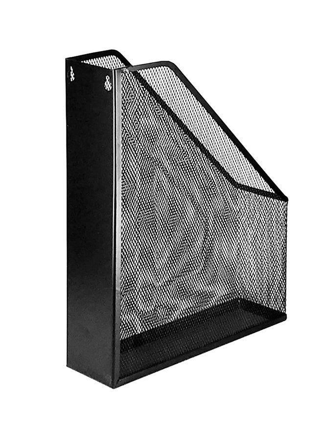 حامل شبكي من المعدن مناسب لحمل الملفات والمجلات أسود - Image 2