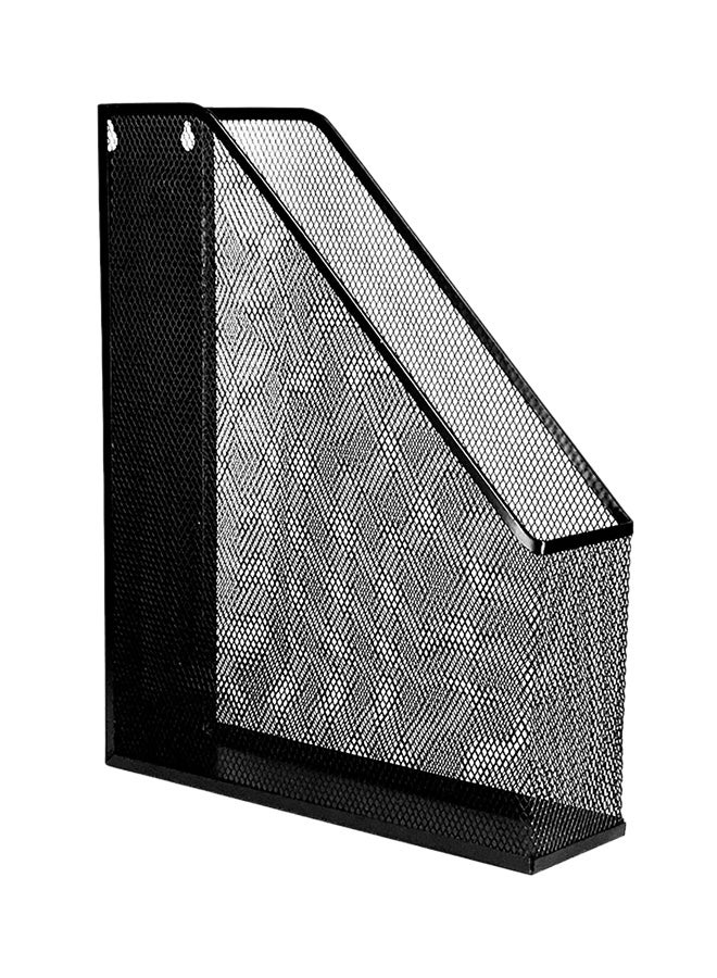 حامل شبكي من المعدن مناسب لحمل الملفات والمجلات أسود - Image 1