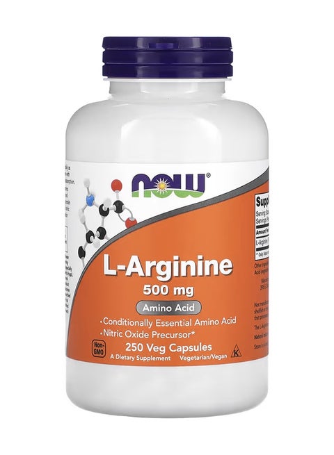 L-Arginine Amino Acid 500mg - 250 Capsules
