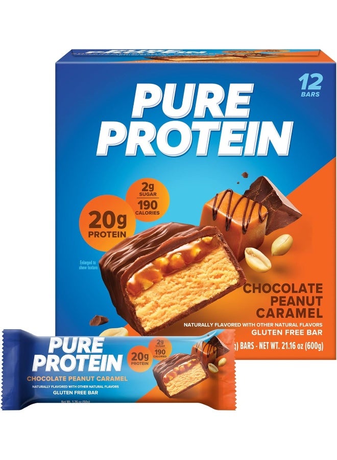 Pure Protein - Chocolate Peanut Caramel, 12 Bar Each 1.76 oz (50g) Packaging May Vary - Image 1