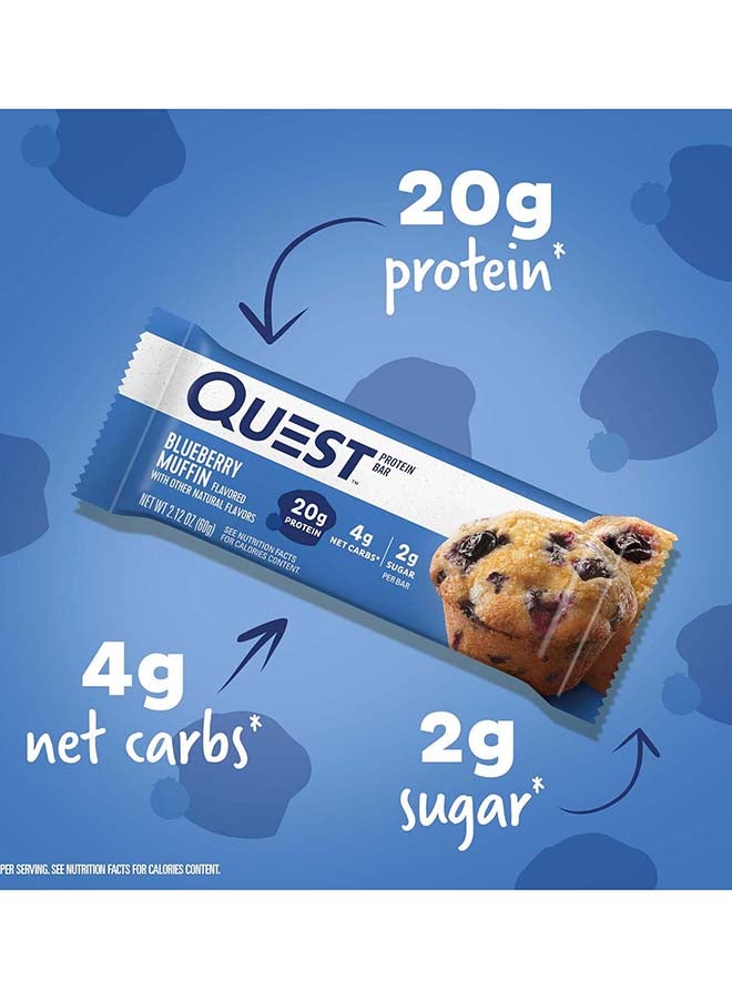 Quest Nutrition Blueberry Muffin Protein Bars, 20g Protein, 2g Sugar, 5g Net Carb, High Fiber, Gluten Free, Keto Friendly, 12 Count - Image 5