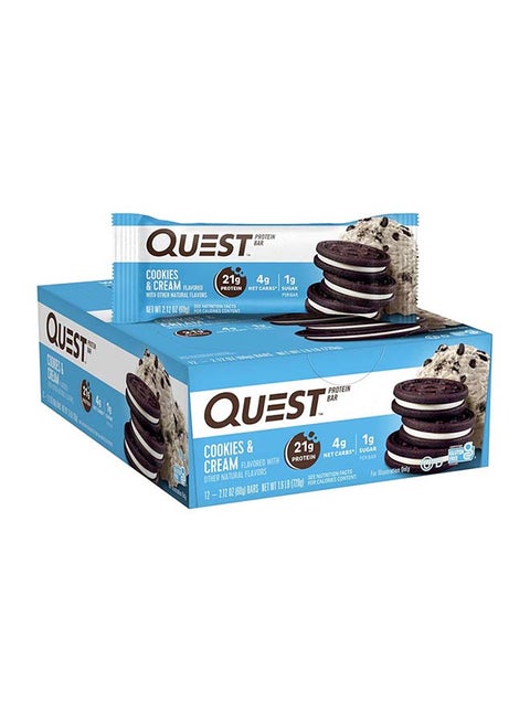 Protein Bar Cookies And Cream 12 - 2.12oz Net Wt 1.6lb 720 G